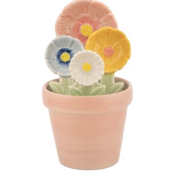 Ceramic Pot With Flower Measuring Spoons, 5 of 6
