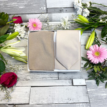 Champagne Wedding Tie Set, 7 of 10