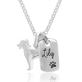 Golden Retriever Personalised Silver Necklace, 7 of 12
