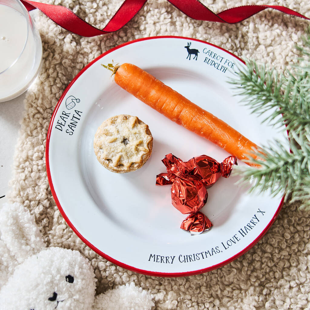 Personalsed Christmas Eve Santa Plate, 1 of 3