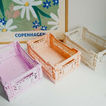 Mini Coloured Scandi Stackable Storage Crate, 4 of 10