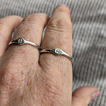 Handmade Silver Initial Stacking Ring, 4 of 9