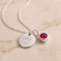 Personalised Sterling Silver July Birthstone Ruby Pendant Necklace, thumbnail 1 of 9