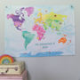 Personalised Childrens Illustrated Animal Map Hanging, thumbnail 1 of 3