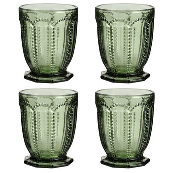 Set Of Four Bella Perle Green Glass Tumblers, 2 of 8