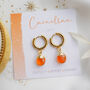 Carnelian July Birthstone Hoop Earrings, thumbnail 2 of 10