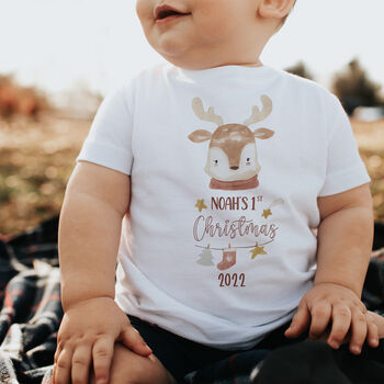 Personalised First Christmas Bodysuit, Eco Sustainable, 2 of 5