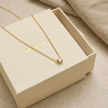Solitaire Diamond Necklace Gold, 8 of 10