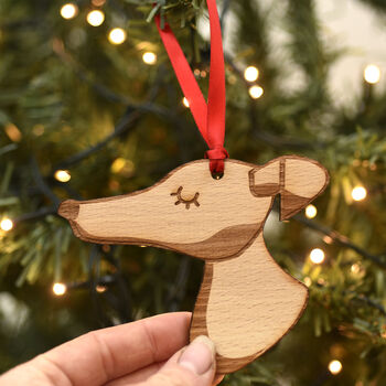Greyhound/Whippet Dog Wooden Christmas Decoration, 6 of 6