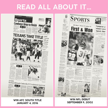 Houston Texans Personalised Gift Newspaper Book, 9 of 12