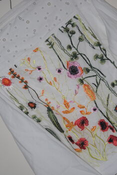 Floral Bridal Jacket With Pearls, 3 of 6