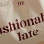 Personalised Slogan Cotton Canvas Tote Bag In Burgundy, thumbnail 2 of 4