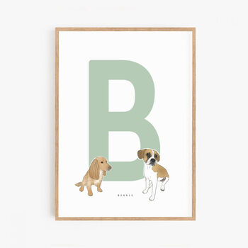 Personalised Children's Initial And Pet Print, 4 of 7