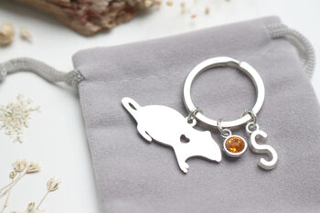 Personalised Cute Rat Keyring Rat Lover Gift. Rat Mom Gift, 4 of 8