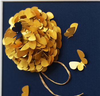 Handmade 3D Gold Butterfly Flower Memorial Picture, 5 of 5