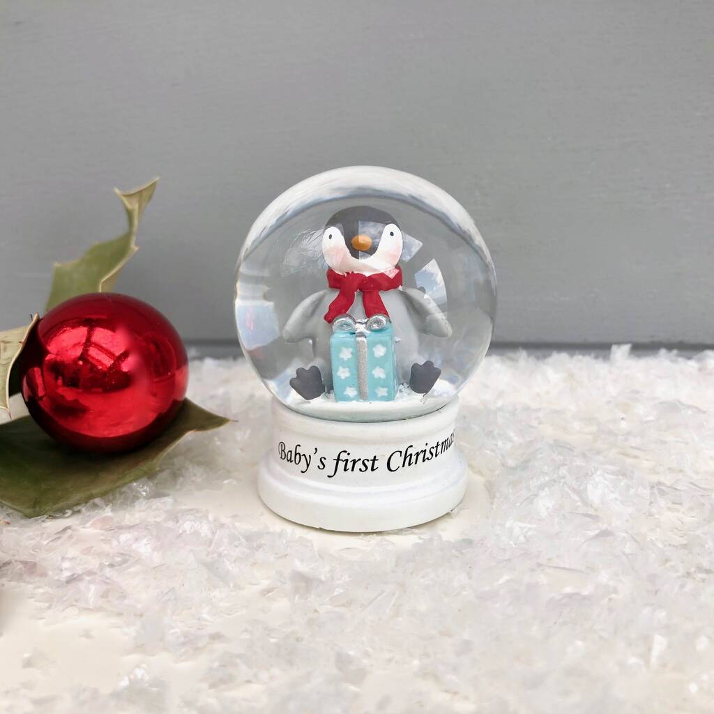 Baby's First Christmas Glass Snow Globe By Pink Pineapple Home & Gifts ...