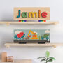 Personalised Construction Wooden Name Puzzle, thumbnail 1 of 6