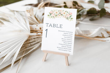 Wedding Seating Plan Cards Pink And White Floral, 2 of 6