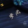 Sterling Silver Salamander Stud Earrings, thumbnail 4 of 12