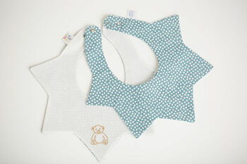 Double Sided Embroidered Cotton Baby Bib, 6 of 6