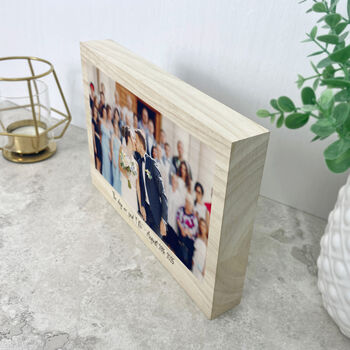 Personalised Freestanding One Photo Giant Wooden Block 15cm X 21cm Landscape, 3 of 5
