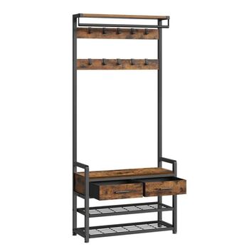 Hall Tree With Bench, Coat Rack And Shoe Storage, 6 of 7