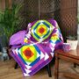 Colourful Quilt Rainbow Snail Trail Double Bed Blanket, thumbnail 3 of 10