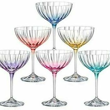 Set Of Six Hand Blown Champagne Saucers, 4 of 4