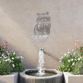 Metal Raccoon Wall Art Outdoor Garden Decor Cute Gift Idea, 6 of 10