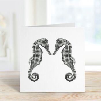 Two Seahorses Marine Greeting Card, 7 of 7