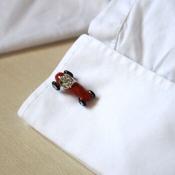 Red Vintage Car Cufflinks 316 L Stainless Steel Classic Racing Men Gift, 2 of 5