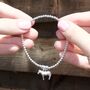 Sterling Silver Ball Bead Bracelet With Zebra Charm, thumbnail 1 of 5