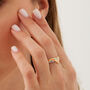 Enamel Pink Four Color Sterling Silver Arrow Band Ring, thumbnail 2 of 4