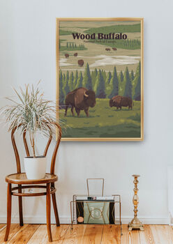 Wood Buffalo National Park Canada Travel Poster Print, 5 of 8