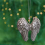 Silver Angel Wing Memory Bauble, thumbnail 2 of 4