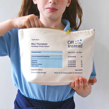 Personalised Report Style Pouch For Teacher, 4 of 7