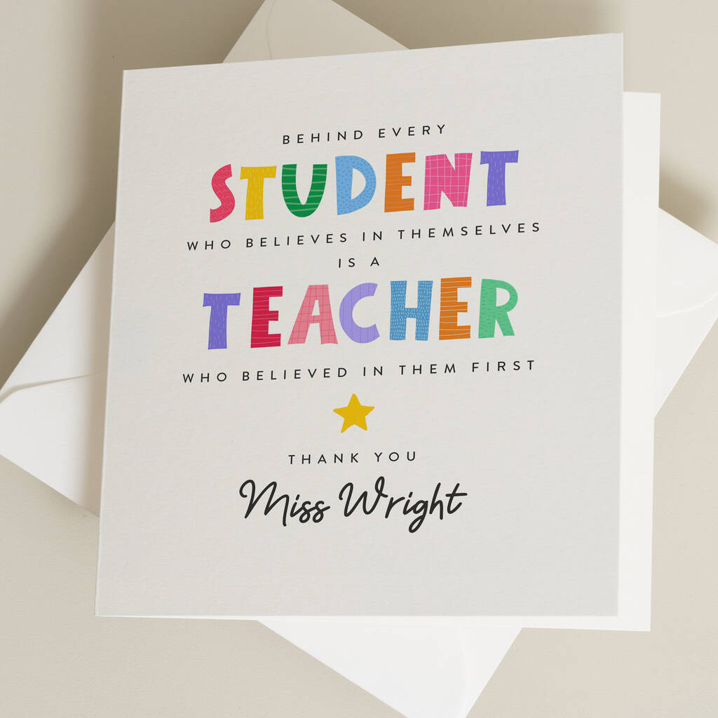 Personalised Thank You Card For Teacher By Twist Stationery