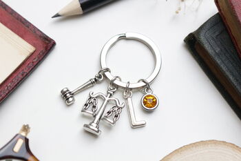 Scales Of Justice Keyring, Personalised Gift, 3 of 10