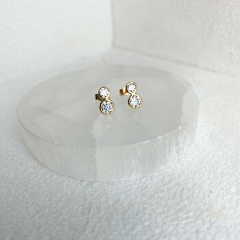 Double Diamond Stud Earrings, 4 of 5