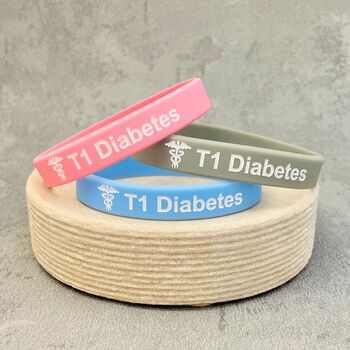 T1 Diabetes Silicone Medical Alert Wristband, 5 of 10