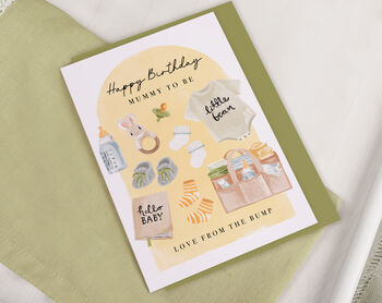 Yellow From Baby Bump Birthday Card For Mummy To Be, 2 of 3