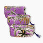 Giraffe Print Cotton Small Make Up Bag With Waterproof Lining, thumbnail 1 of 2