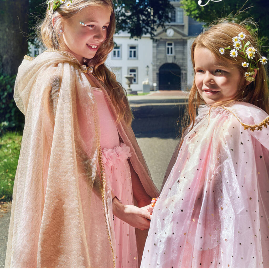 Pink And Gold Fairy Tale Hooded Cape, 1 of 4