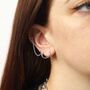 Sterling Silver Helix Chain Stud Earrings, thumbnail 3 of 9