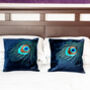 Velvet Peacock Cushion, thumbnail 2 of 3