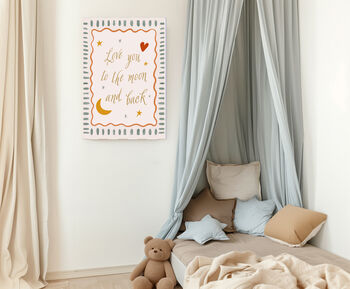Love You To The Moon Nursery Art Print, 2 of 3