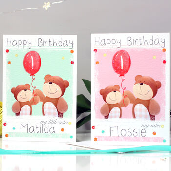 Personalised Bear Sister Birthday Card, 2 of 6