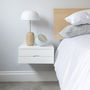 Floating Bedside Table In White With Double Drawer, thumbnail 1 of 4