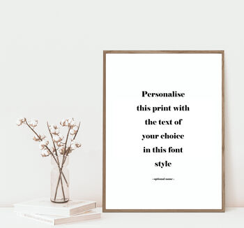 Personalised Custom Text Quote Song Art Print, 2 of 8