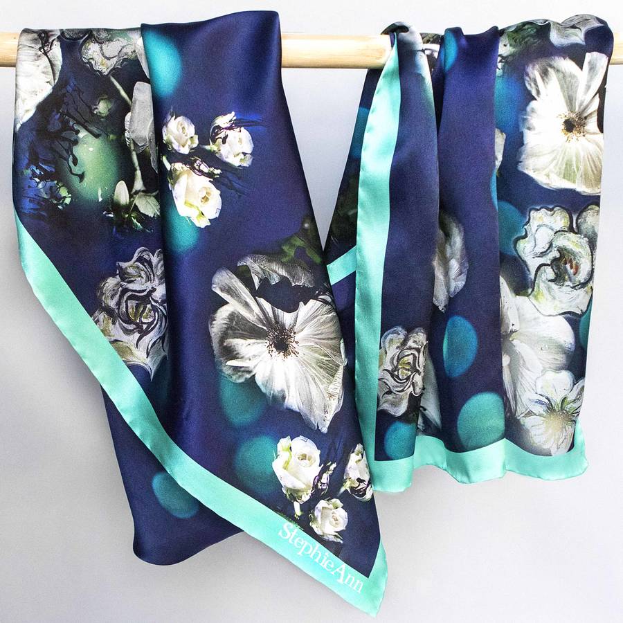 turquoise silk scarf by stephieann | notonthehighstreet.com